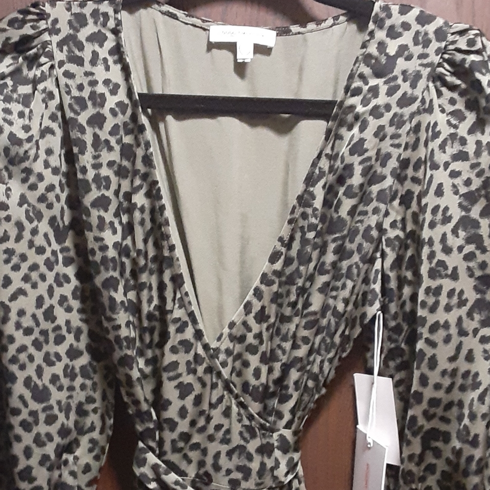 NWT Good American The wrap body leopard dress - Picture 7 of 11